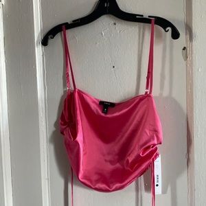 Aqua pink cropped top